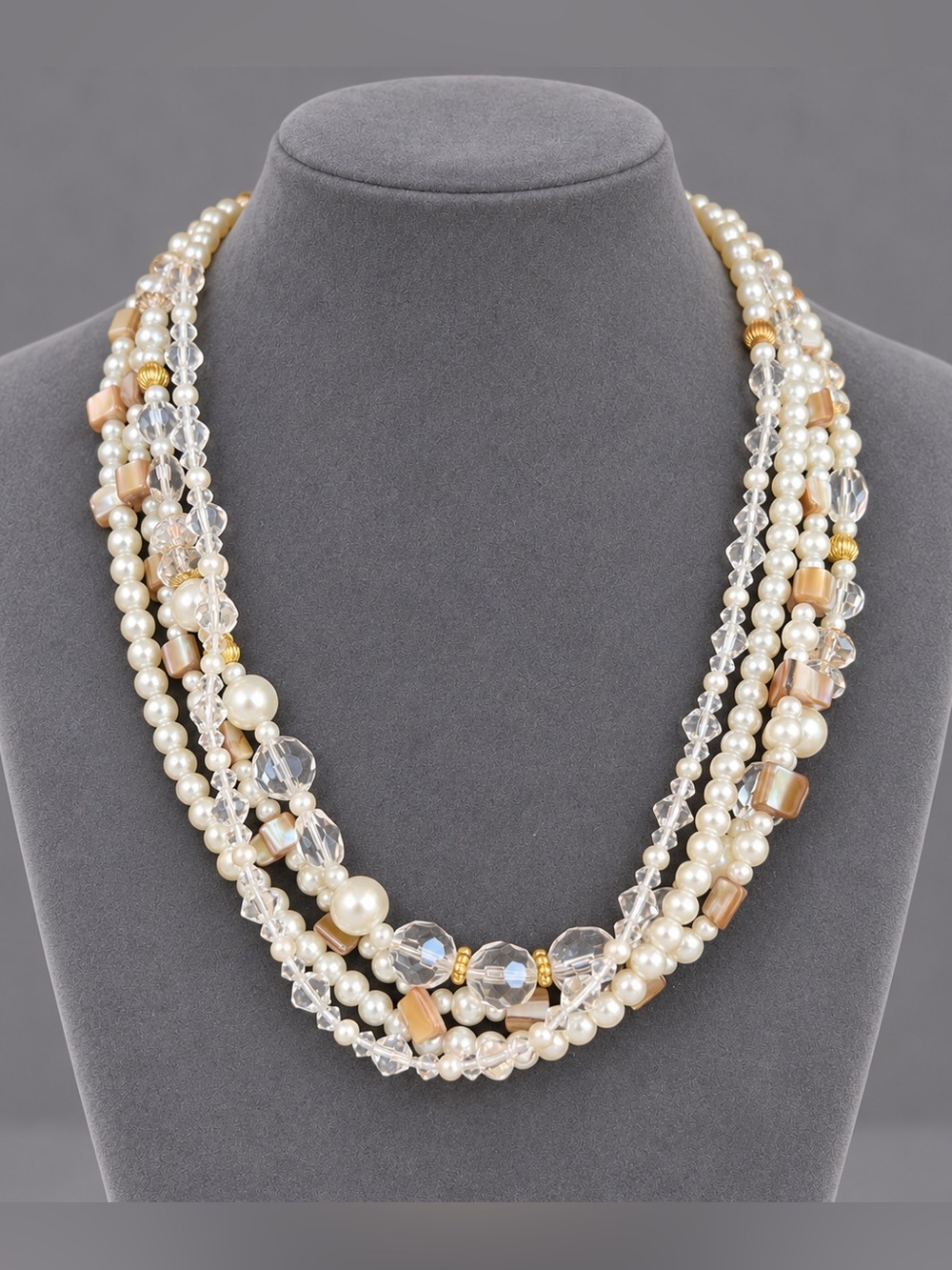 Vintage Premier Designs Daydream Multi-strand Pearl Statement Necklace EUC #695